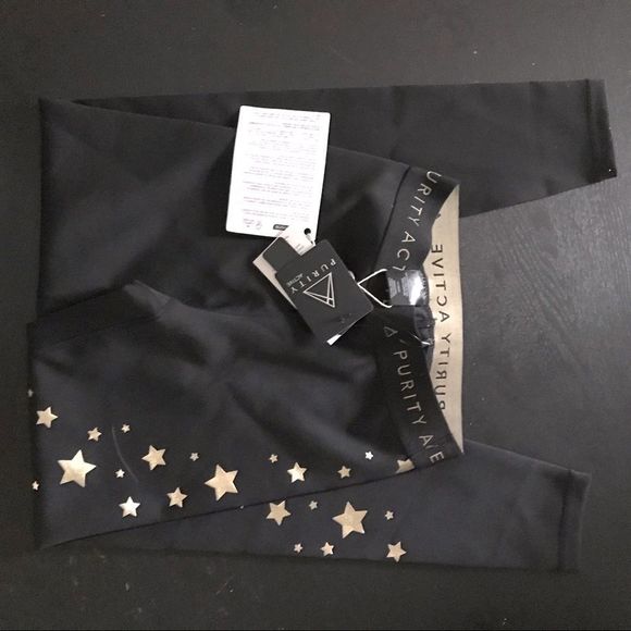 Purity Active Pants - Purity Active Gold Foil Star Leggings